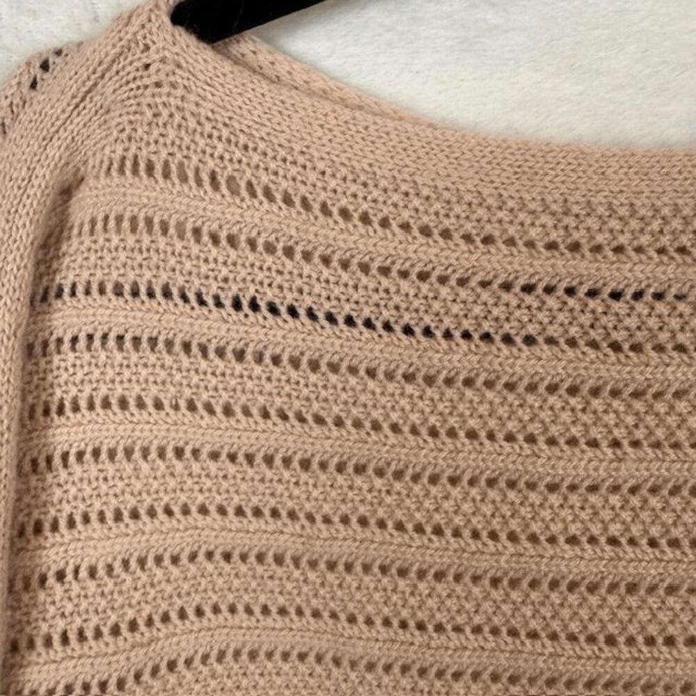 Intermix Wool Cashmere Blush Pink Open Knit Lightweight Sweater Size Small - Picture 3 of 11